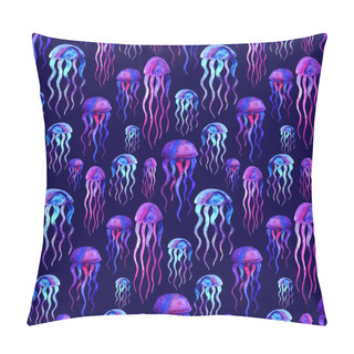 Personality  Hand Drawn Jellyfish. Watercolor Pattern. Pillow Covers