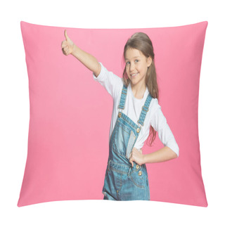 Personality  Girl Showing Thumb Up  Pillow Covers