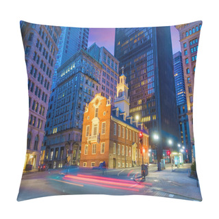 Personality  Boston Old State House Buiding At Night In Massachusetts USA Pillow Covers