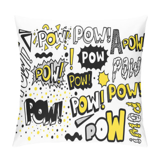 Personality  Pow Retro Collection. Vector Hand Drawn Lettering Quote Pillow Covers