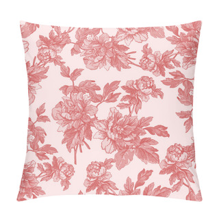 Personality  Seamless Peonies Pattern Pillow Covers