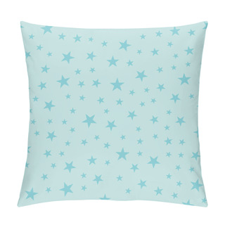 Personality  Turquoise Stars Seamless Pattern On Light Blue Background Rare Endless Random Scattered Turquoise Pillow Covers