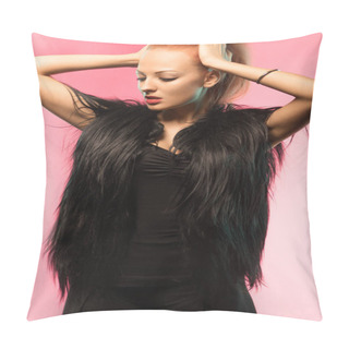 Personality  Beautiful Young Woman Model Pillow Covers