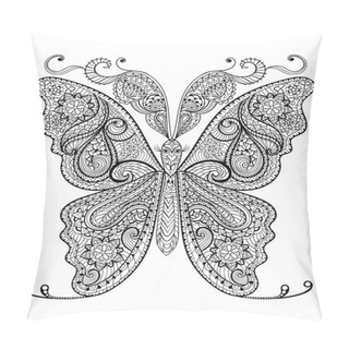 Personality  Hand Drawn Magic Butterfly  For Adult Anti Stress Coloring Page  Pillow Covers