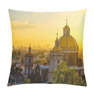 Personality  Scenic View At Basilica Of Guadalupe With Mexico City Skyline Pillow Covers