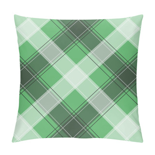 Personality  Green Gingham Pattern. Texture From Squares For - Plaid, Tablecloths, Clothes, Shirts, Dresses, Paper, Bedding, Blankets, Quilts And Other Textile Products. Vector Illustration EPS 10 Pillow Covers