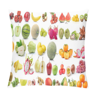 Personality  Set Of Fruit Isolated On White Background Pillow Covers
