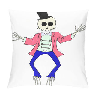 Personality  Cartoon Skeleton Giving A Thumbs Up Vector Illustration Pillow Covers