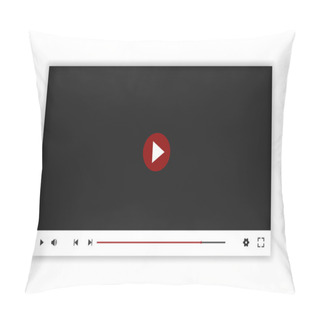 Personality  Realistic Video Player Design Template. Video Player For Web, Computer Or Mobile App. Vector Illustration Pillow Covers