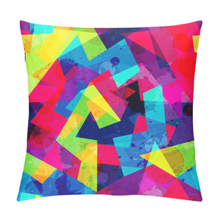 Personality  Bright Geometric Seamless Pattern With Grunge Effect Pillow Covers