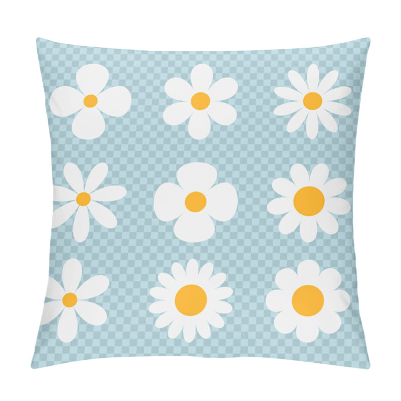 Personality  Set white daisy isolated, chamomile vector illustration pillow covers