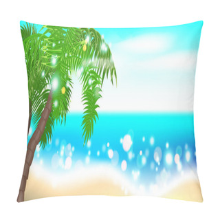 Personality  Summer Time Seashore Palm Landscape Pillow Covers