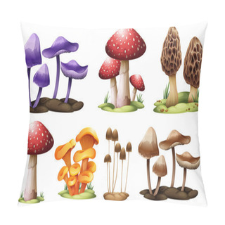 Personality  Different Types Of Mushrooms Pillow Covers