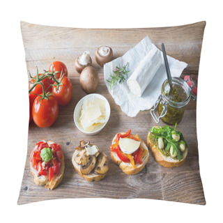 Personality  Bruschetta With Beans And Arugula, Mushrooms, Goat Cheese Pillow Covers