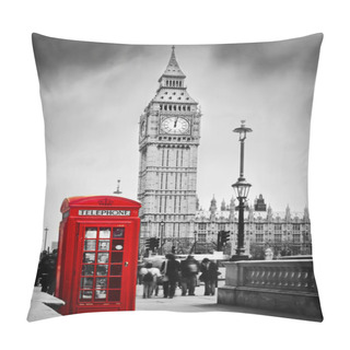 Personality  Red Telephone Booth And Big Ben Pillow Covers