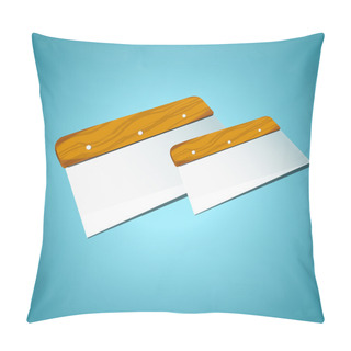 Personality  Spatula On A Blue Background, Vector Pillow Covers