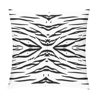 Personality  Black-White Motifs Pattern Inspired By Tiger Motif Pattern. Decoration For Fasion, Scarf, Interior, Exterior, Carpet, Textile, Garment, Cloth, Silk, Tile, Plastic, Paper, Wrapping, Wallpaper, Pillow, And Any Background. Vector Illustration Pillow Covers
