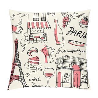 Personality  Paris Landmarks Icons Pillow Covers