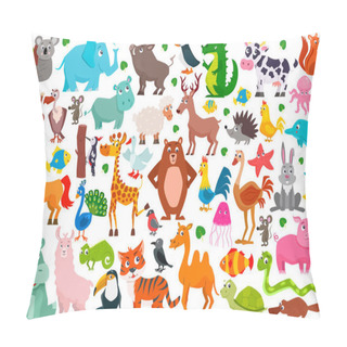 Personality  Set Of Cute Cartoon Animals. Vector Illustration. Pillow Covers