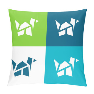 Personality  Bird Flat Four Color Minimal Icon Set Pillow Covers
