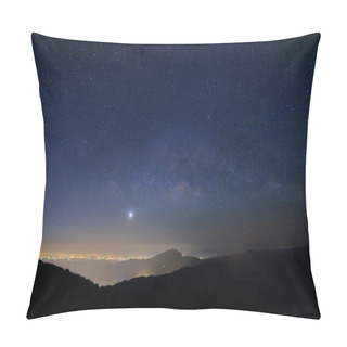 Personality  Landscape Of Milky Way Beautiful Sky On Doi Inthanon Mountain Pillow Covers