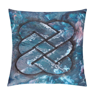 Personality Celtic Knot Abstract Texture Grunge Blue Multicolor Background. High Quality Photo Pillow Covers