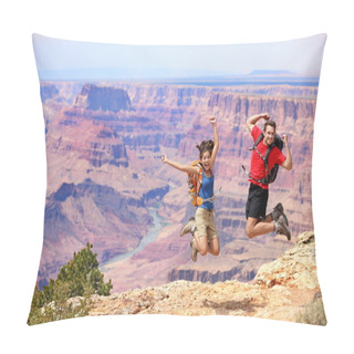 Personality  Happy Jumping In Grand Canyon Pillow Covers