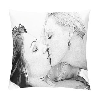Personality  Lesbian Couple. Pop Art Pillow Covers