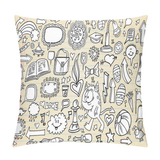Personality  Notebook Doodle Sketch Vector Illustration Art Pillow Covers