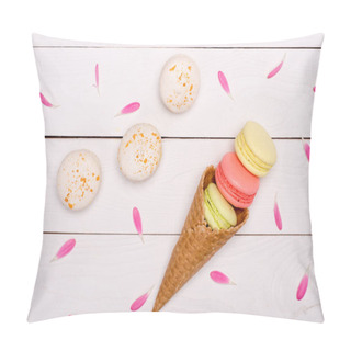 Personality  Handmade Fresh Macarons In Waffle Cone Pillow Covers
