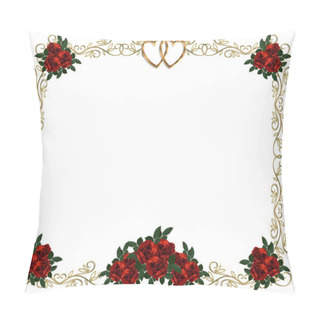 Personality  Red Roses Border Invitation Pillow Covers
