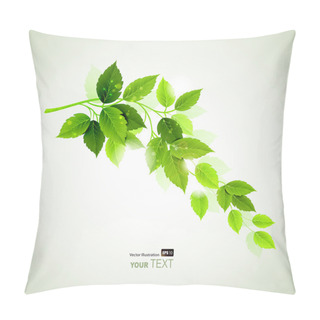 Personality  Spring Branch With Fresh Green Leaves Pillow Covers