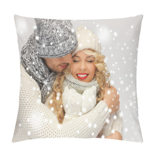 Personality  Family Couple In A Winter Clothes Pillow Covers