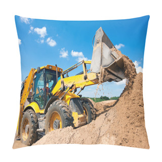 Personality  Excavator Machine Unloading Sand With Water Pillow Covers