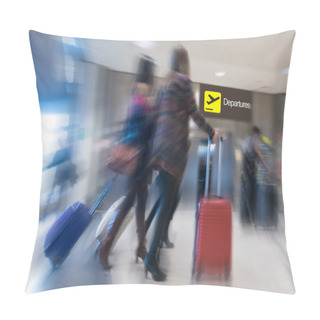 Personality  Airline Passengers In An Airport Pillow Covers
