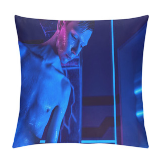 Personality  Cosmic Phenomenon, Future Science, Humanoid Alien Near Experimental Device In Discovery Center Pillow Covers