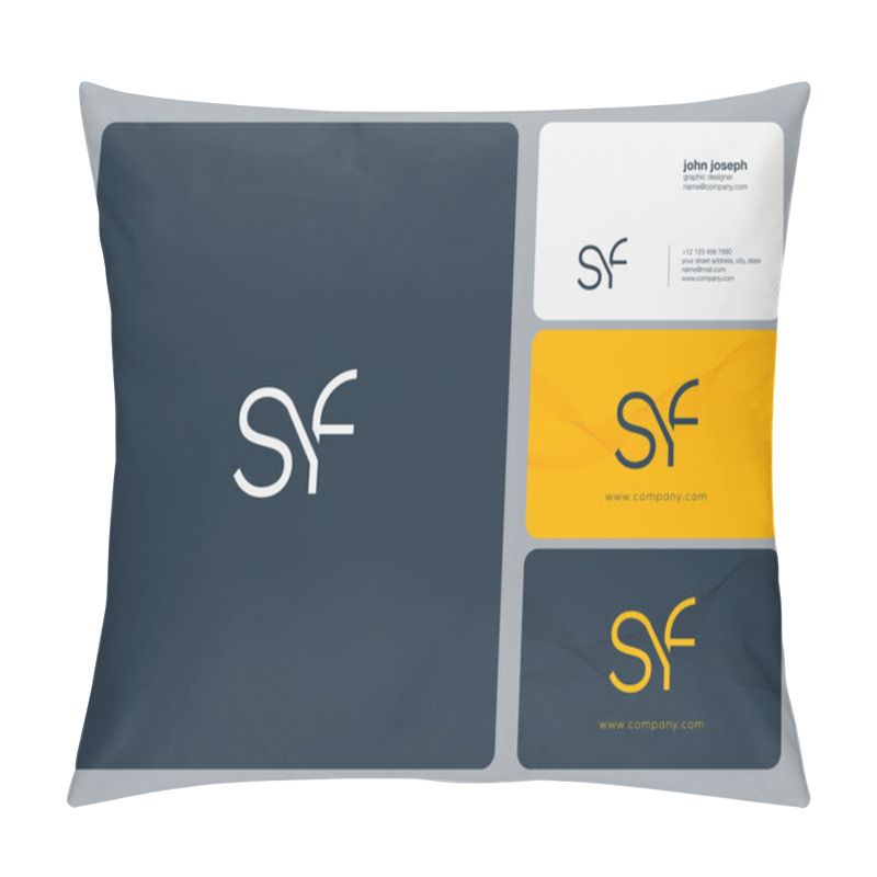 Personality  Joint Sf Letters Logo, Business Card Template, Vector Pillow Covers