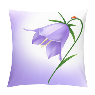 Personality  Bluebell With Ladybug. Pillow Covers