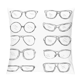 Personality  Vector Set Of Sketch Eyeglass Frames Pillow Covers