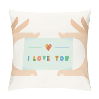 Personality  Card With I Love You Text Pillow Covers