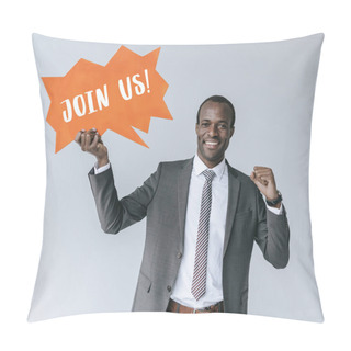 Personality  African American Businessman With Join Us Card Pillow Covers