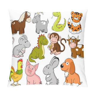 Personality  Vector Symbols Of Chinese Horoscope Pillow Covers