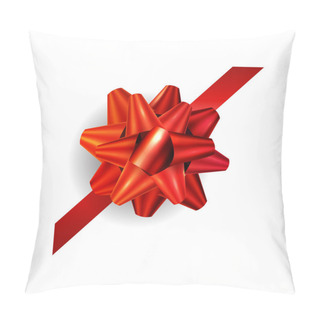 Personality  Corner Red Ribbon And Bow Vector Pillow Covers