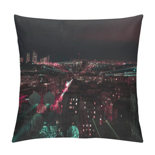 Personality  Night Cityscape With Blurred Bright Bokeh Lights Pillow Covers