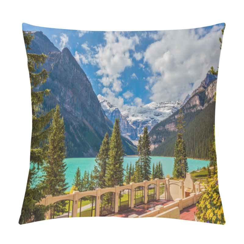 Personality  Picturesque Embankment At Lake Louise Pillow Covers