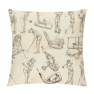 Personality  Golf And Golfers - Hand Drawn Pack Pillow Covers