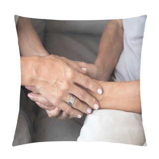 Personality  Close Up Of Two Women Holding Hands Pillow Covers