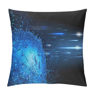 Personality  3D Rendering Of Abstract Digital Technology Background Pillow Covers