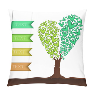 Personality  Vector Background With Heart Shaped Tree. Pillow Covers