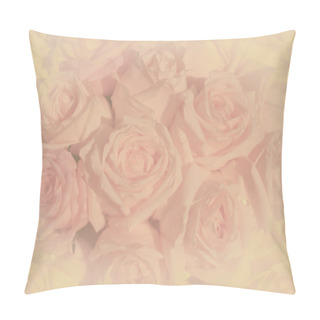 Personality  Beautiful Vintage Pink Roses Background,selective Focus Pillow Covers